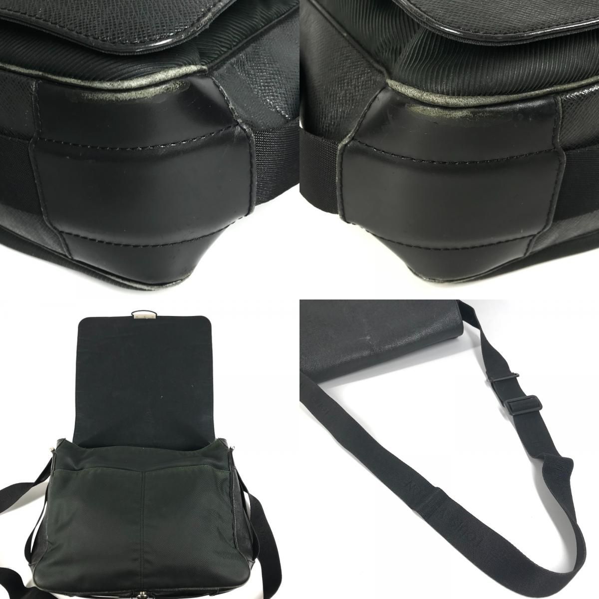 Louis Vuitton Shoulder Bag Victor Taiga Leather Noir Black — view 7