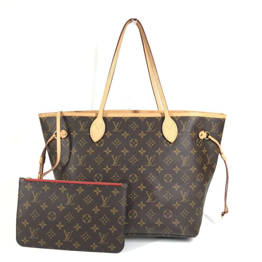 Louis Vuitton Shoulder Bag Neverfull MM Monogram Canvas Cerise Brown