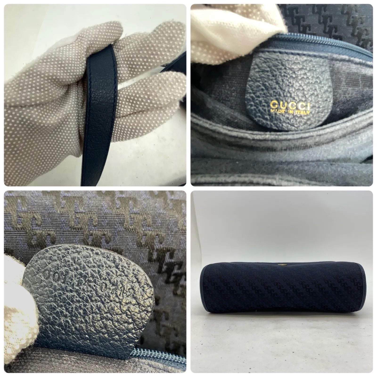 Gucci Shoulder Bag Navy Canvas Travel Pochette — view 7