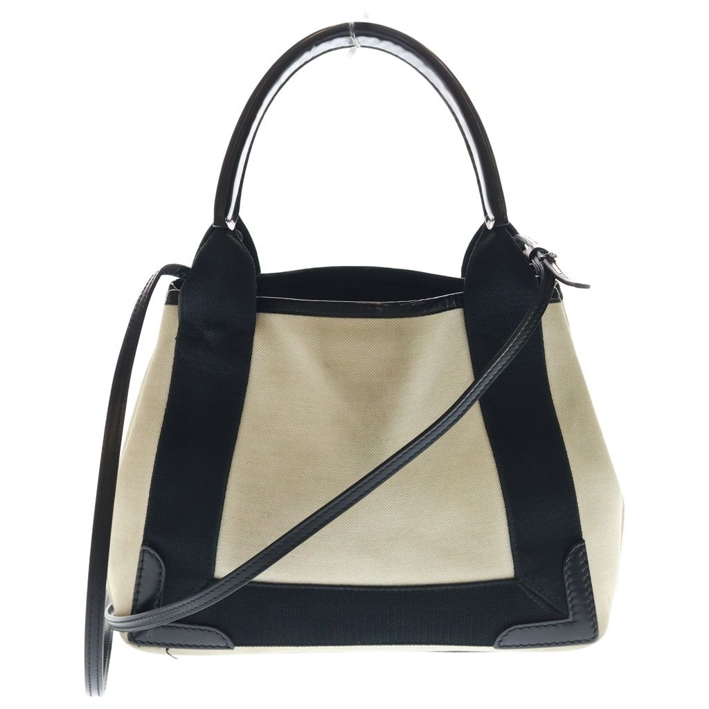 Balenciaga Navy Cabas Small Canvas Tote Black Beige — view 2