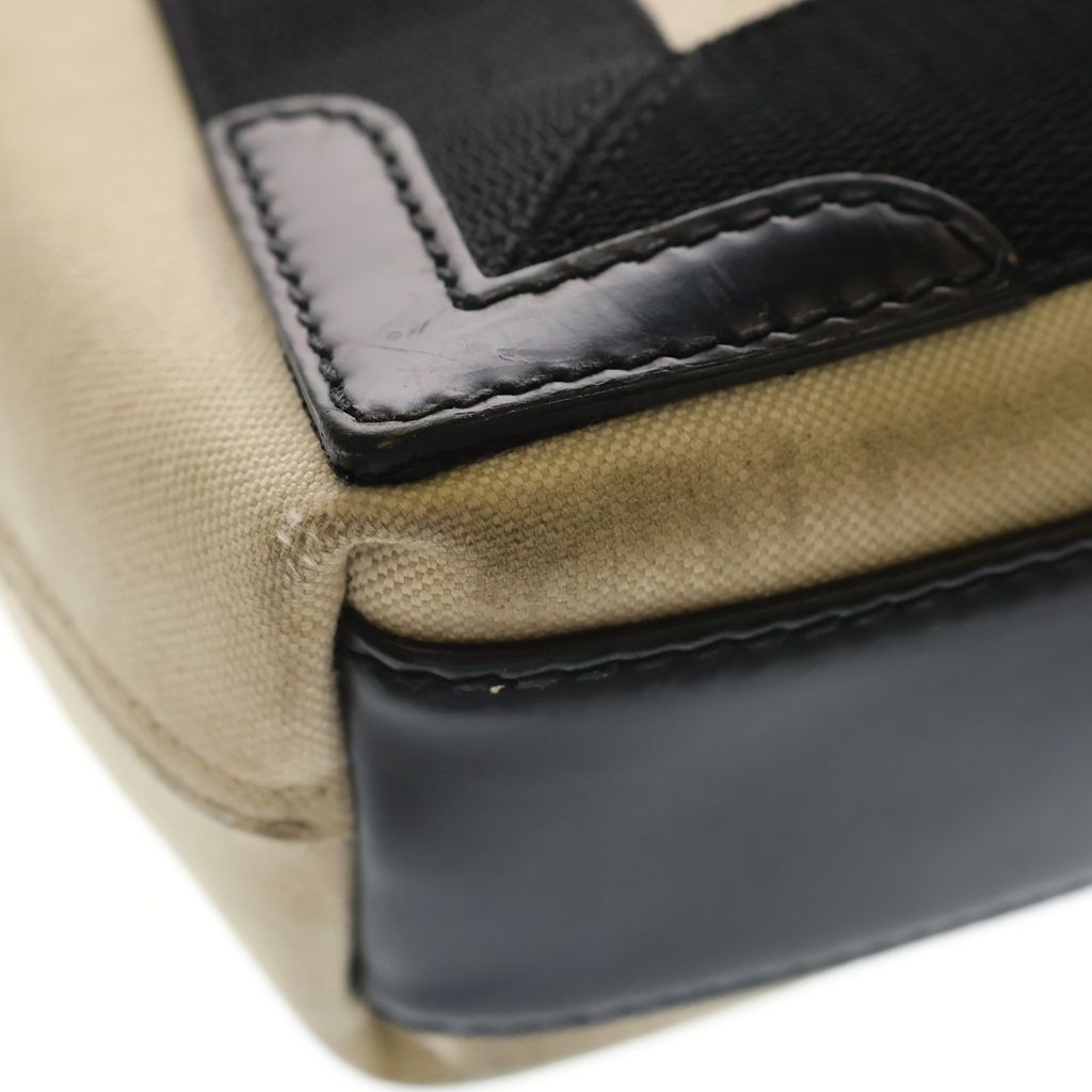 Balenciaga Navy Cabas Small Canvas Tote Black Beige — view 6