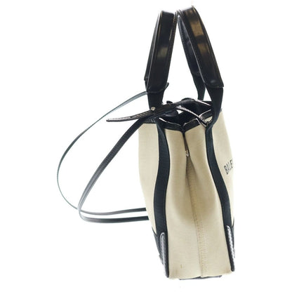 Balenciaga Navy Cabas Small Canvas Tote Black Beige — view 3