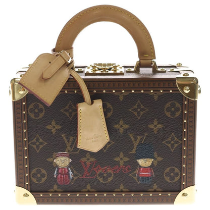Louis Vuitton Monogram Petite Valise Trunk 2-Way Shoulder Bag Brown Custom Art