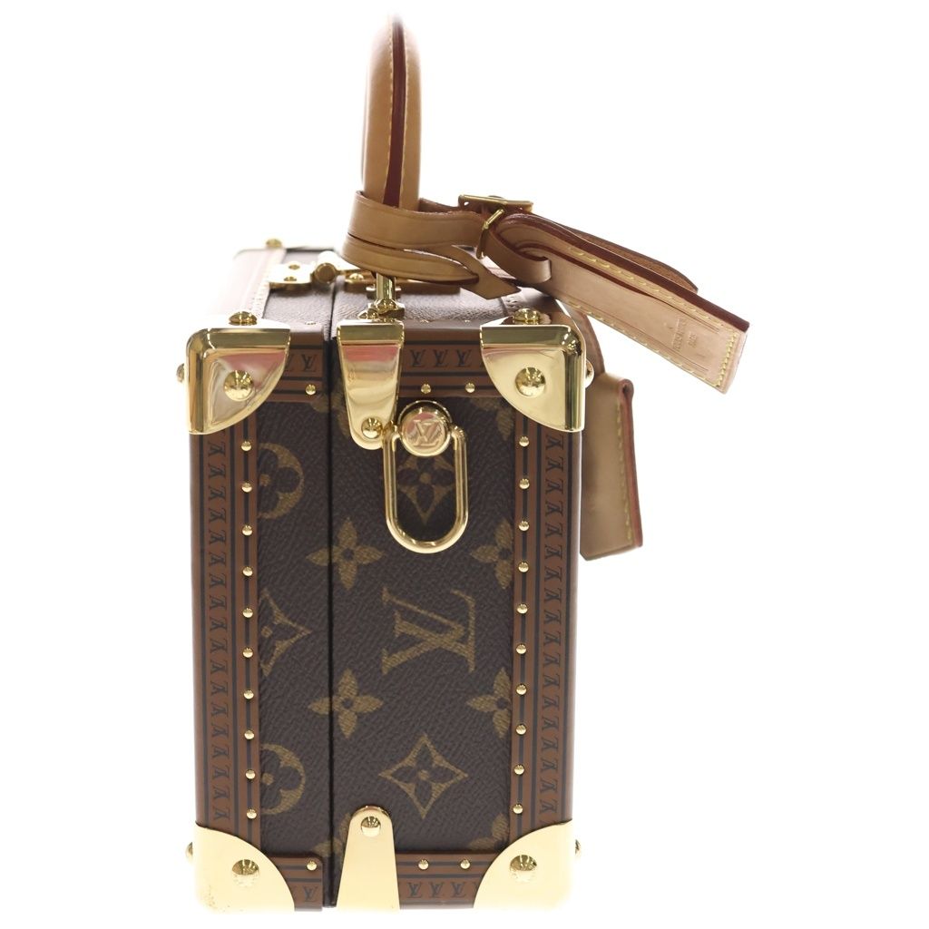 Louis Vuitton Monogram Petite Valise Trunk 2-Way Shoulder Bag Brown Custom Art — view 3