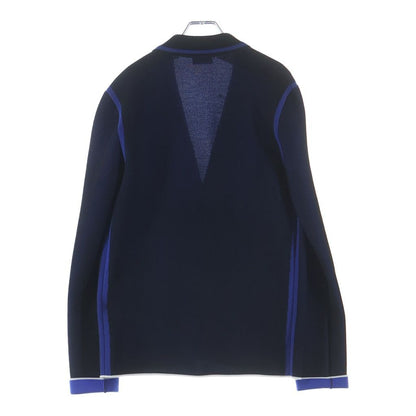 Dior Homme Wool Blend Knit Tailored Jacket Black Blue — view 2