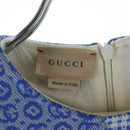 Gucci GG Jacquard Kids Dress Blue — view 7