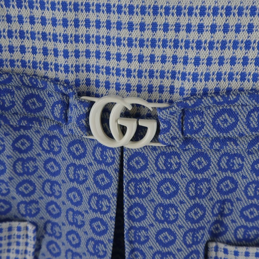 Gucci GG Jacquard Kids Dress Blue — view 5