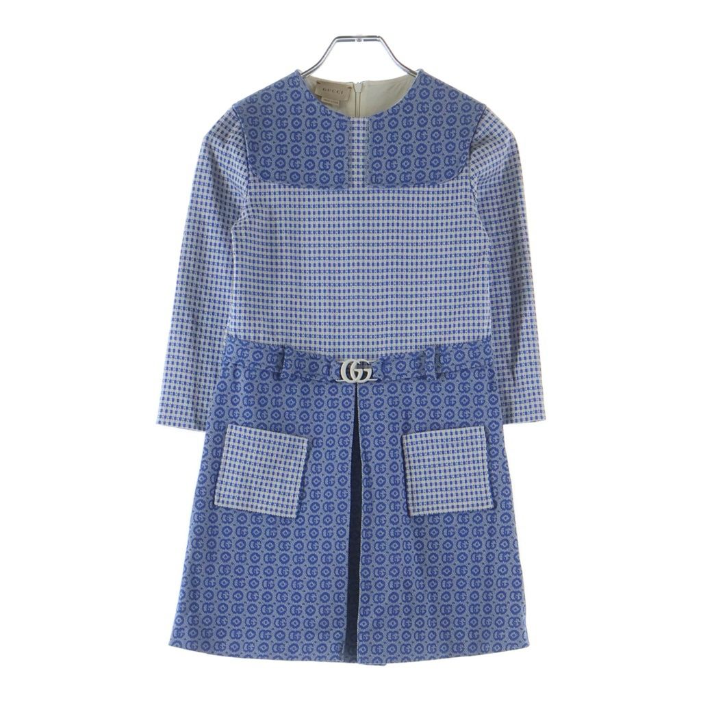 Gucci GG Jacquard Kids Dress Blue