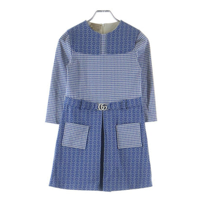 Gucci GG Jacquard Kids Dress Blue