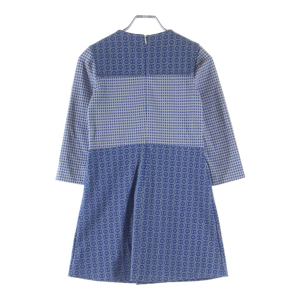 Gucci GG Jacquard Kids Dress Blue — view 2