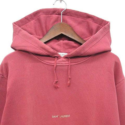 Saint Laurent Paris Distressed Logo Sweatshirt Hoodie Pink XS — view 4