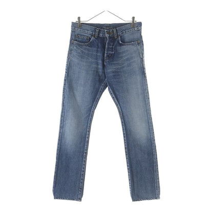 Saint Laurent Paris Button Fly Cotton Slim Denim Pants Indigo