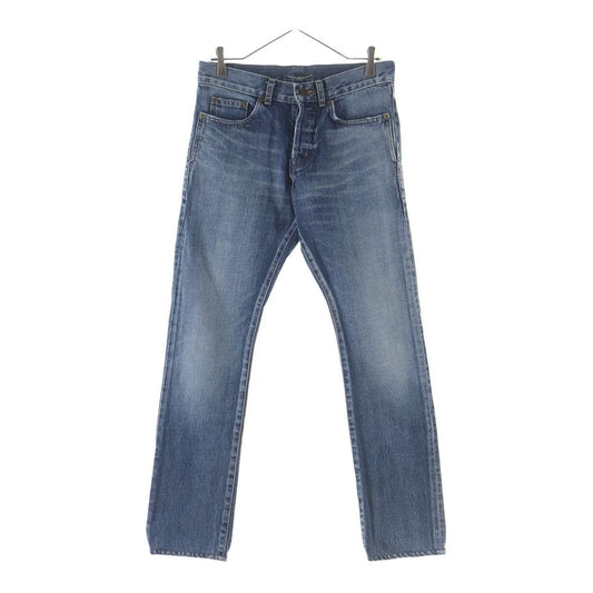 Saint Laurent Paris Button Fly Cotton Slim Denim Pants Indigo