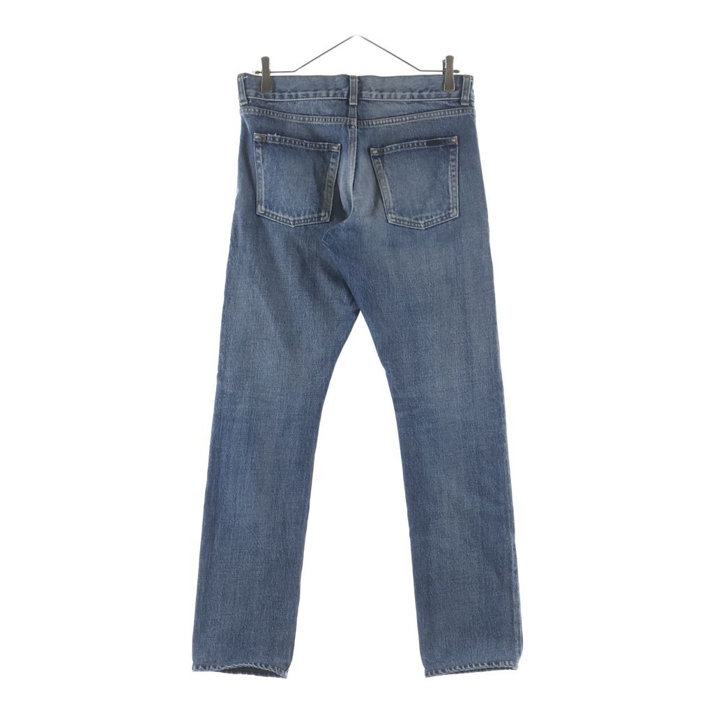 Saint Laurent Paris Button Fly Cotton Slim Denim Pants Indigo — view 2