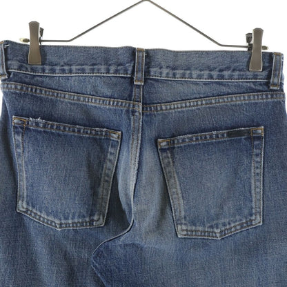 Saint Laurent Paris Button Fly Cotton Slim Denim Pants Indigo — view 4
