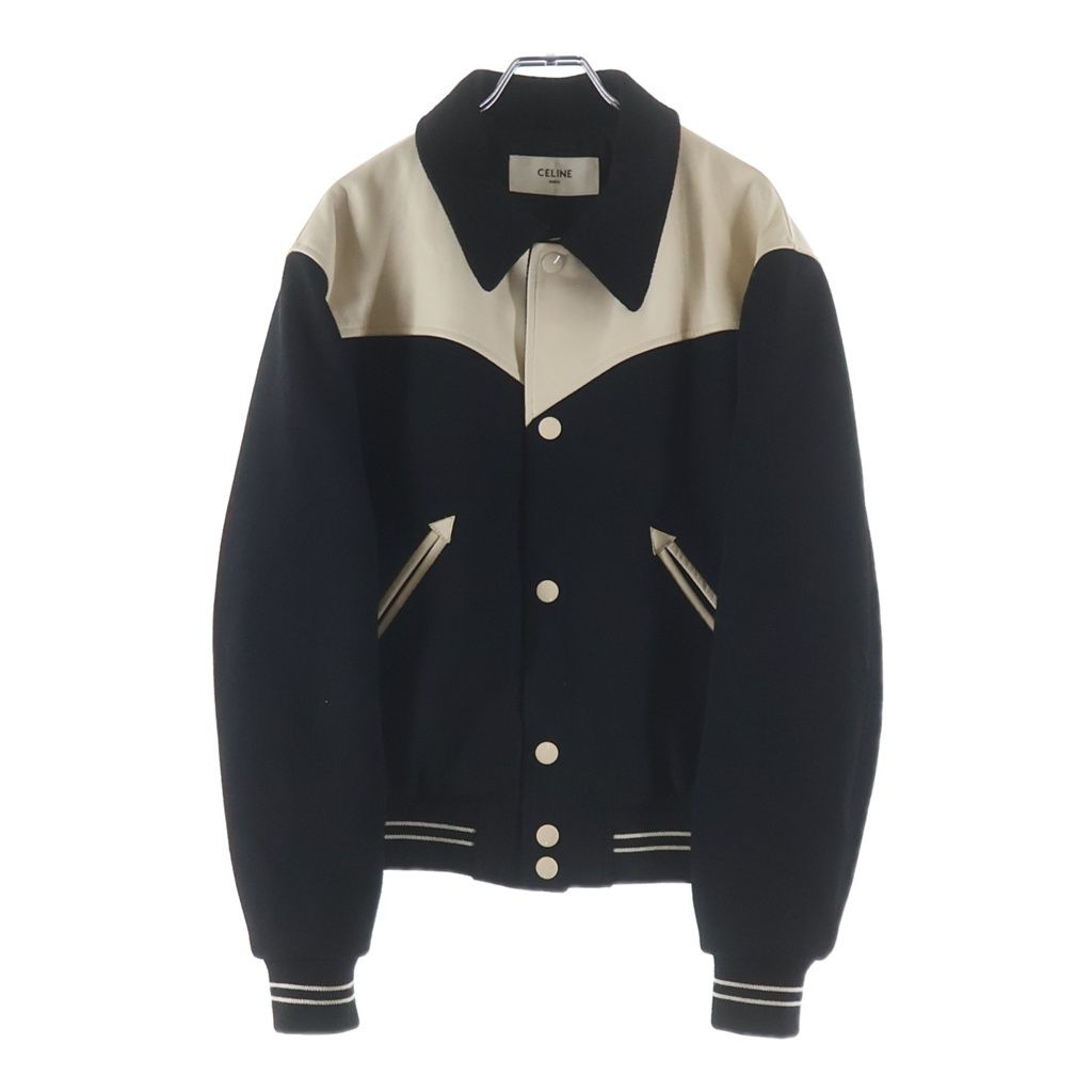 Celine Teddy Jacket Leather Cut Replacement Western Black