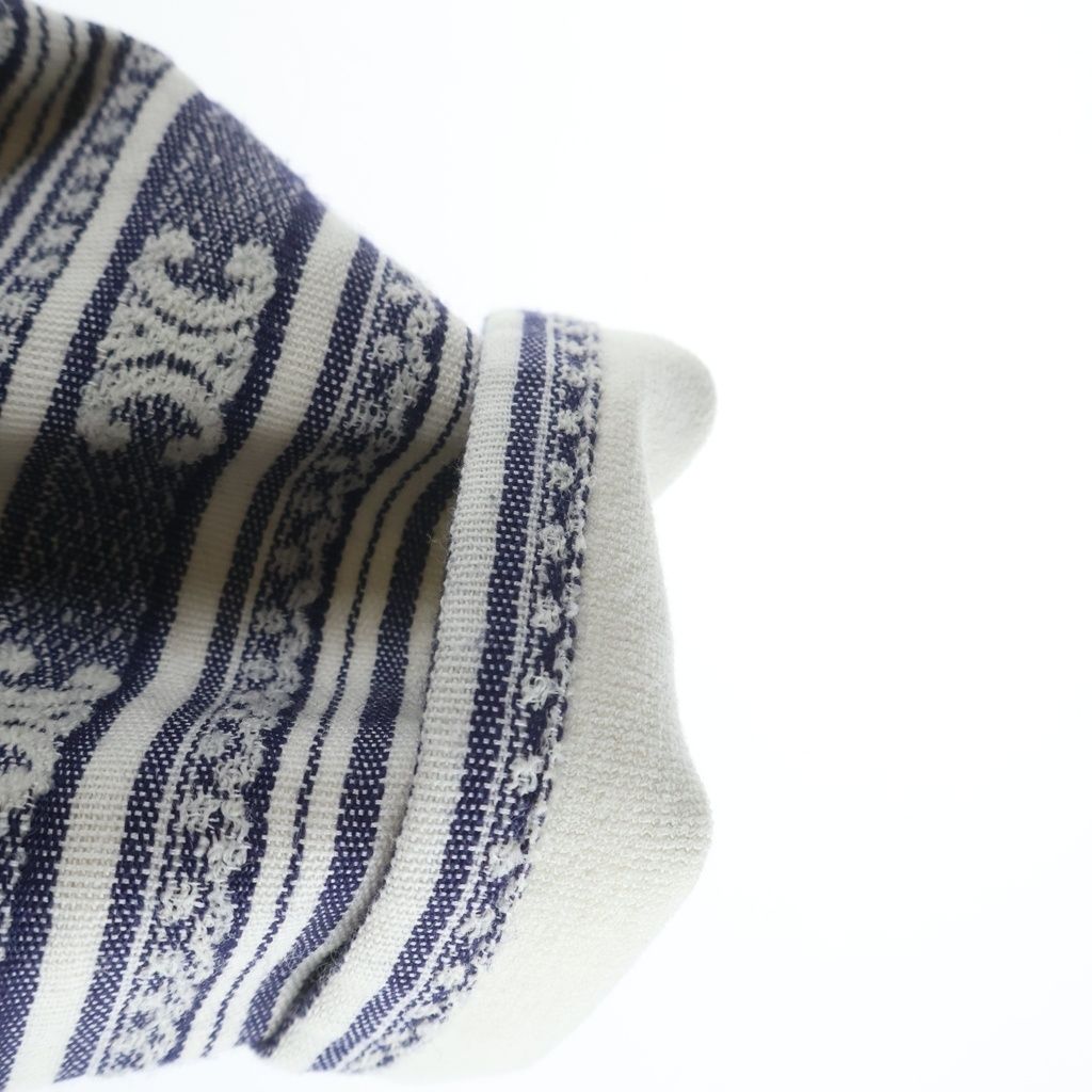 Celine Baja Cardigan Jacket Triomphe Collarless Navy White — view 7
