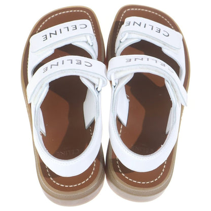 Celine Leo Leather Strap Sandals Shoes White — view 4