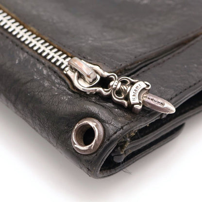 Chrome Hearts Wave Leather Wallet Black — view 6
