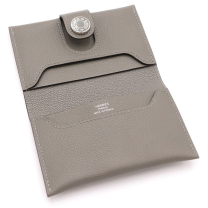 Hermes Card Case Gray Evercolor Grimeia Silver — view 4