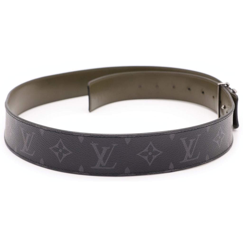 Louis Vuitton LV Line Reversible Monogram Eclipse Belt Black Khaki — view 3