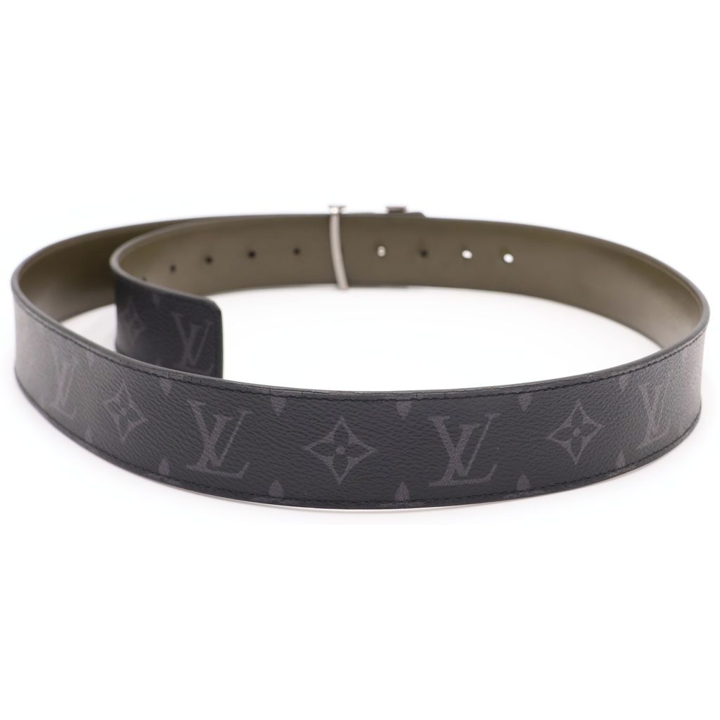 Louis Vuitton LV Line Reversible Monogram Eclipse Belt Black Khaki — view 2