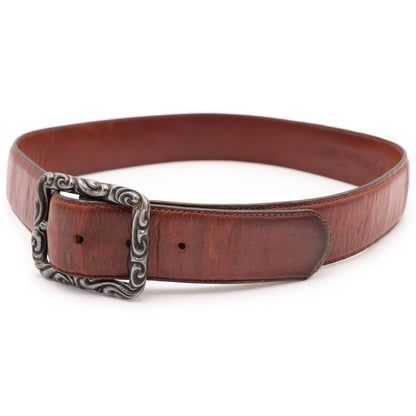 Chrome Hearts Blt Scrlrec Rectangle Scroll Belt Brown