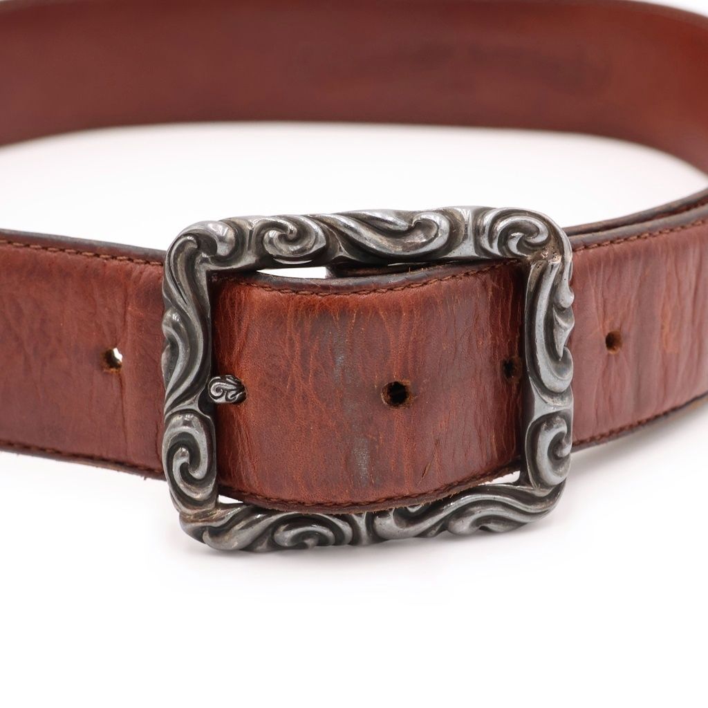 Chrome Hearts Blt Scrlrec Rectangle Scroll Belt Brown — view 4