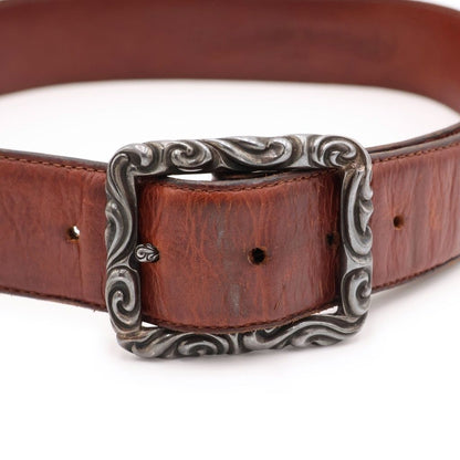 Chrome Hearts Blt Scrlrec Rectangle Scroll Belt Brown — view 4