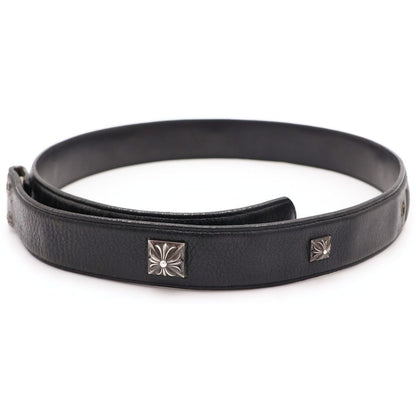 Chrome Hearts Zero Pyramid Studs Belt Strap Snap Button Black