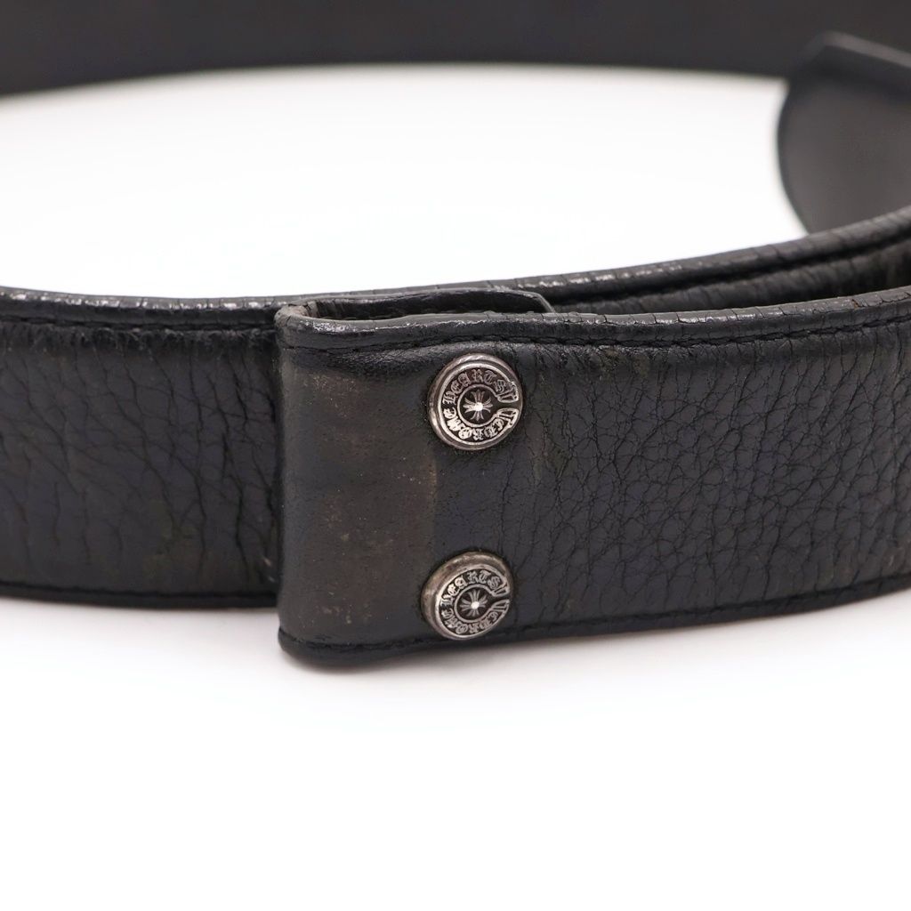 Chrome Hearts Zero Pyramid Studs Belt Strap Snap Button Black — view 4