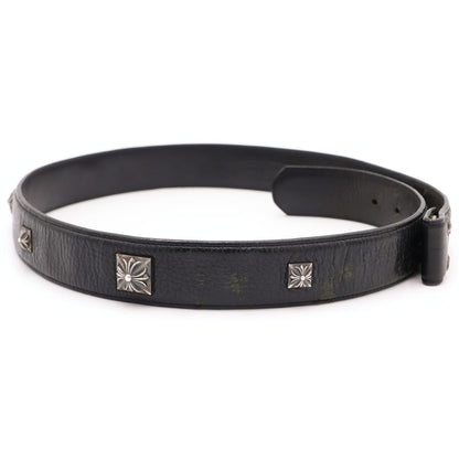 Chrome Hearts Zero Pyramid Studs Belt Strap Snap Button Black — view 3