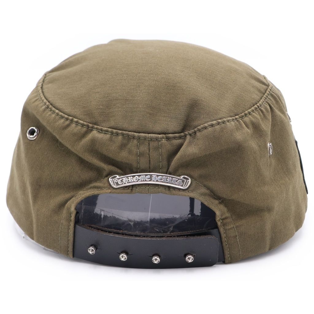 Chrome Hearts CH Plus Patch Scroll Label Work Cap Khaki Hat — view 2