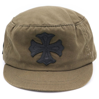 Chrome Hearts CH Plus Patch Scroll Label Work Cap Khaki Hat — view 4