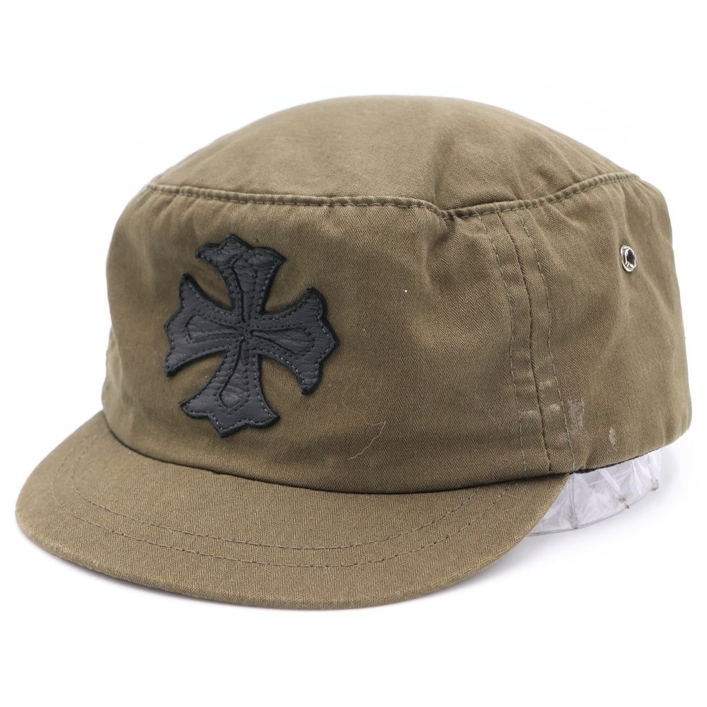 Chrome Hearts CH Plus Patch Scroll Label Work Cap Khaki Hat