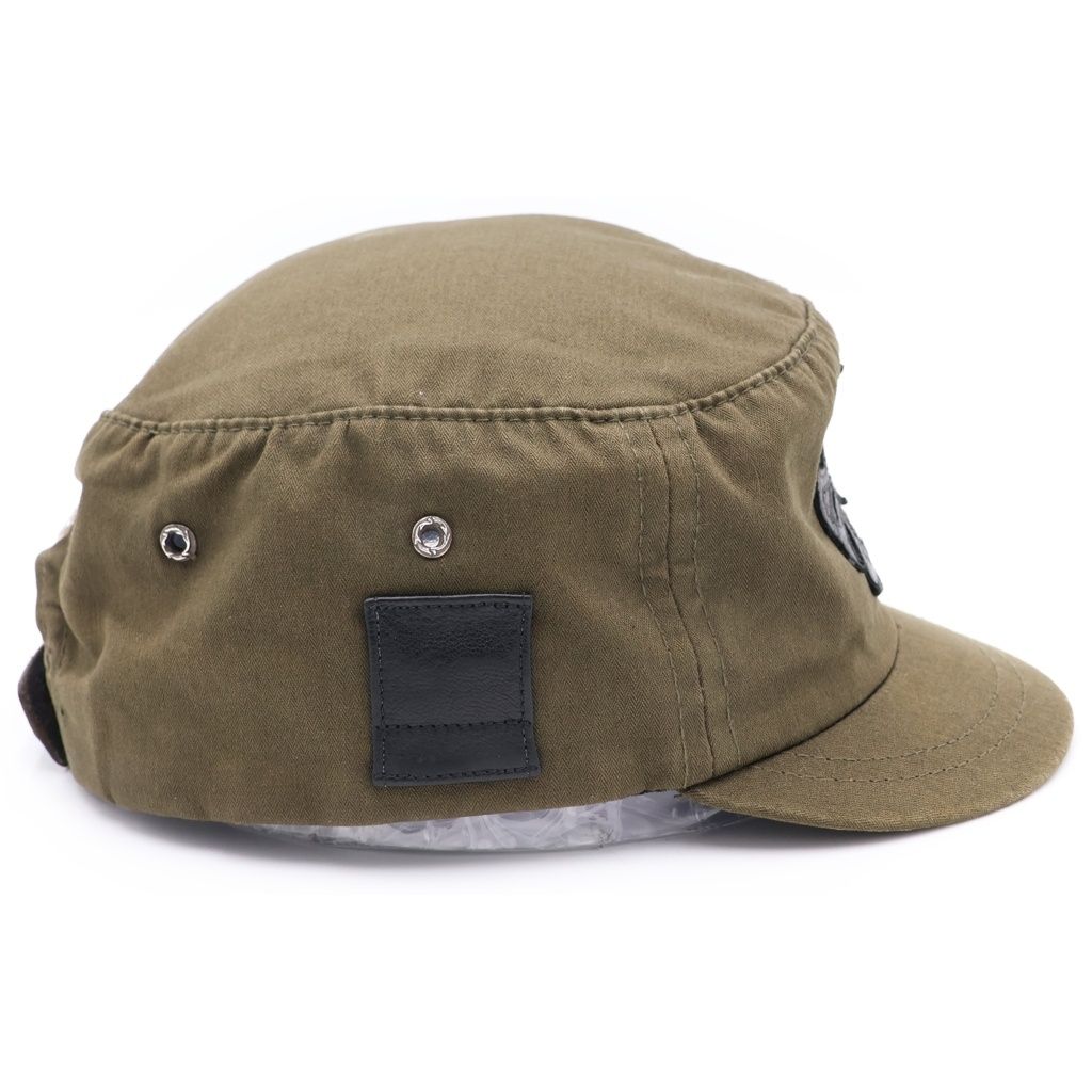 Chrome Hearts CH Plus Patch Scroll Label Work Cap Khaki Hat — view 3