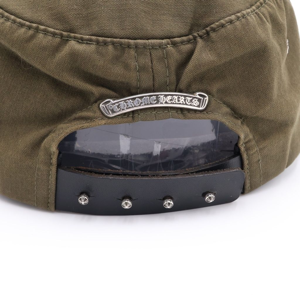 Chrome Hearts CH Plus Patch Scroll Label Work Cap Khaki Hat — view 7
