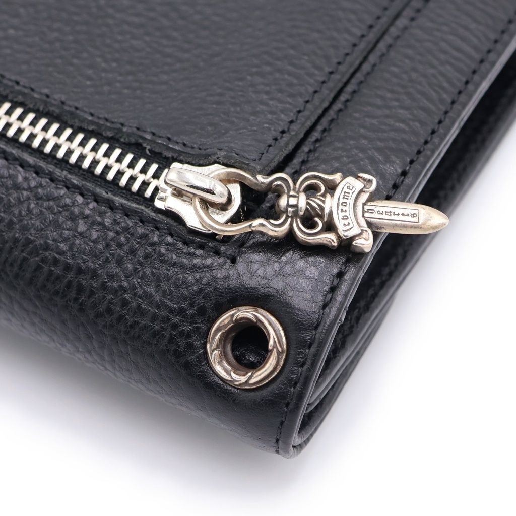 Chrome Hearts Wave Leather Wallet Black — view 6
