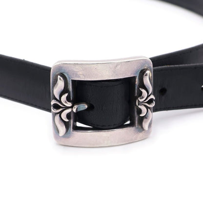 Chrome Hearts Blt Otj Filigree Leather Belt Black Silver — view 4