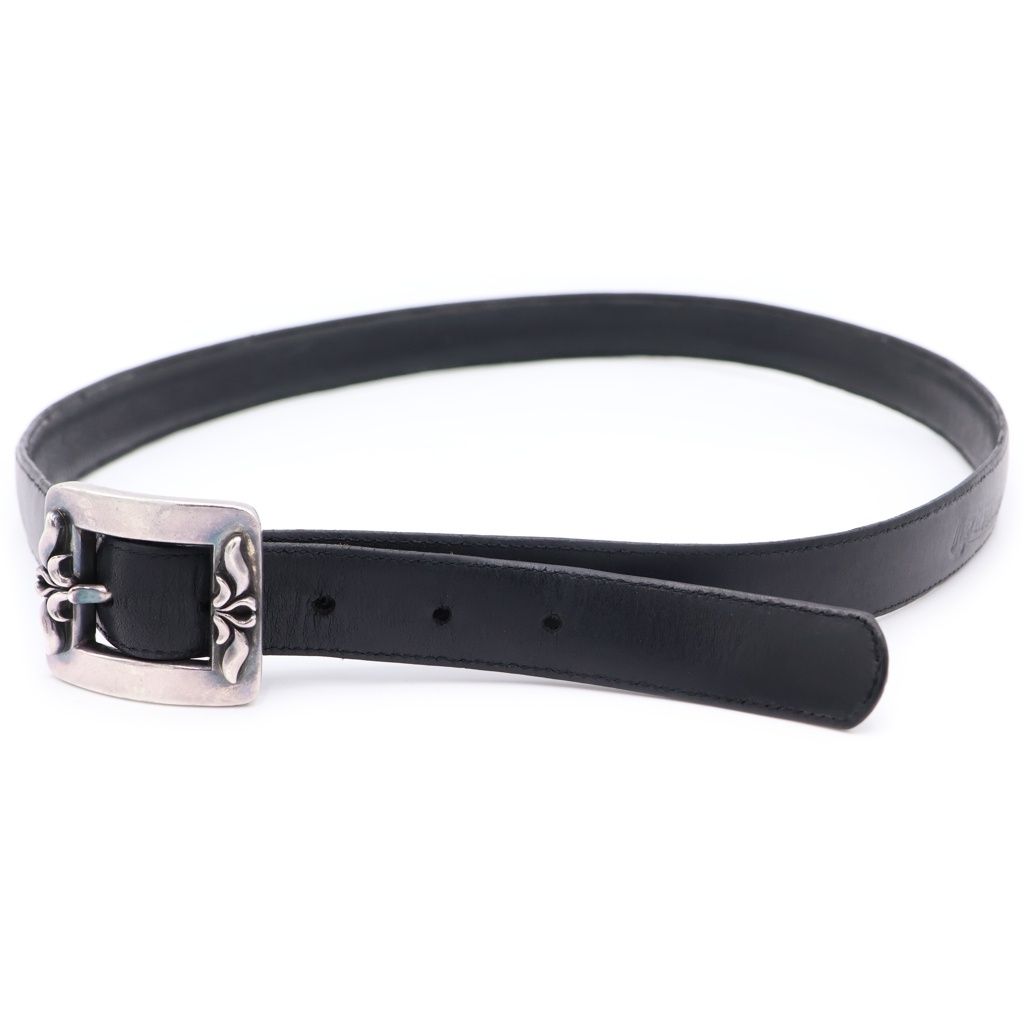 Chrome Hearts Blt Otj Filigree Leather Belt Black Silver