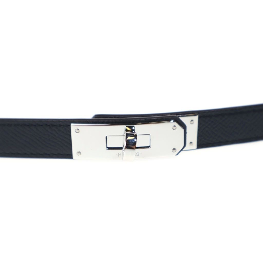 Hermes Kelly Belt Leather Epsom Black Brown Silver — view 4