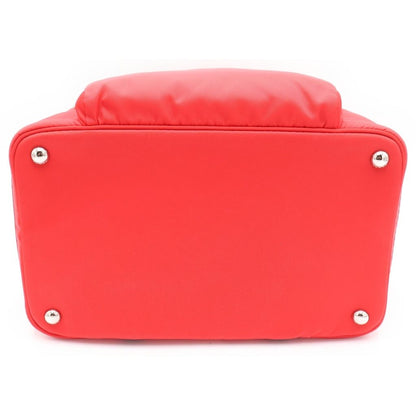 Prada Pet Bag Handbag Red Nylon Tessuto Silver — view 5