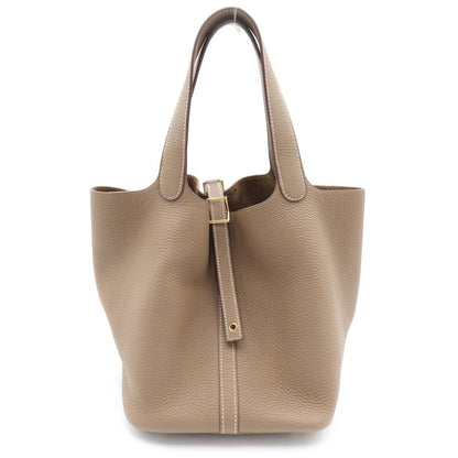 Hermes Picotin Lock PM Etoupe Taurillon Clemence Handbag Gold