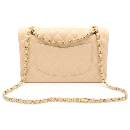 Chanel Quilted 25 Double Flap Chain Shoulder Bag Beige Caviar Leather Gold — view 2