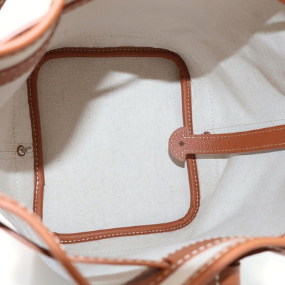 Goyard Petit Flo Shoulder Back Drawstring Bag Brown Coating Leather — view 5