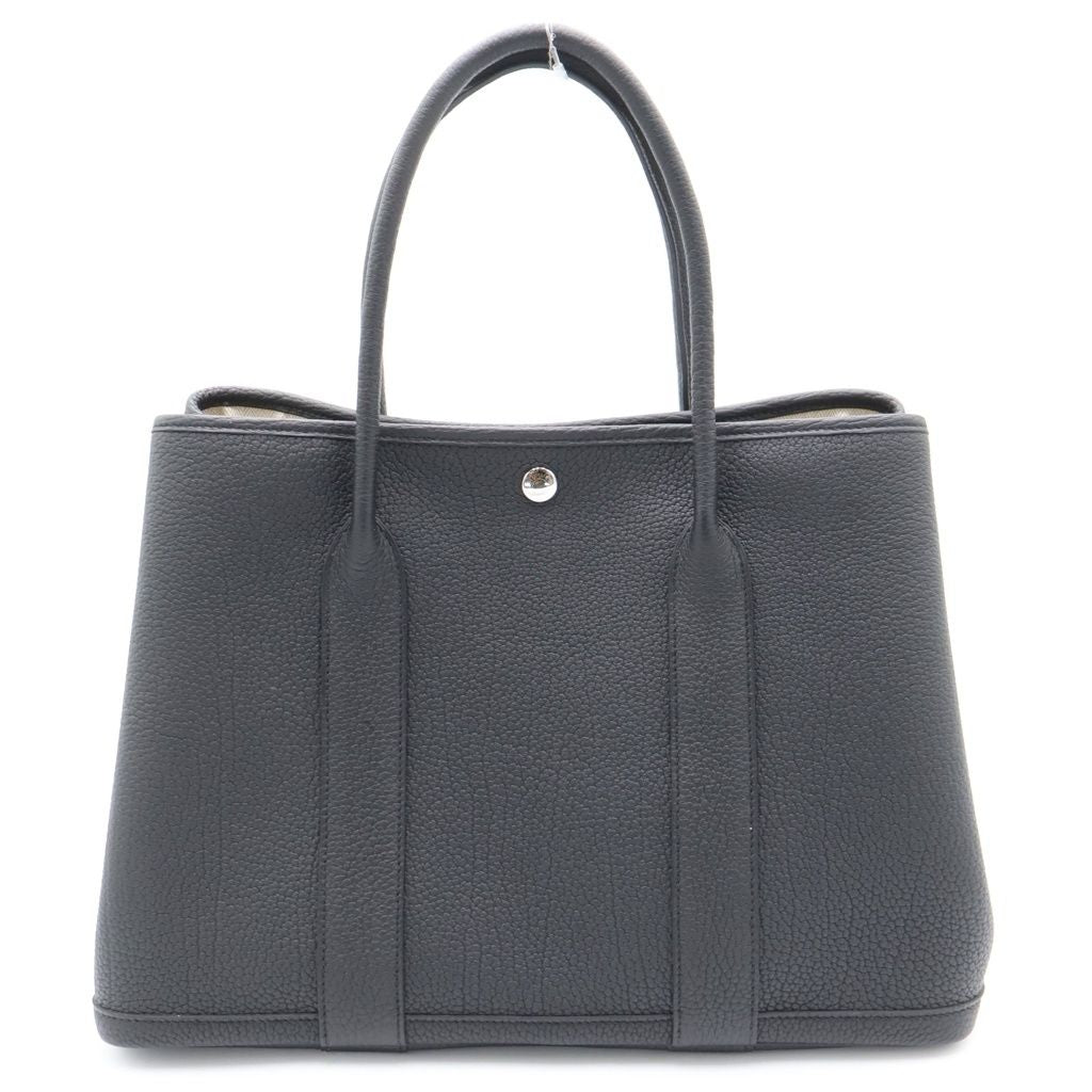Hermes Garden Party PM Negonda Leather Black Silver — view 2