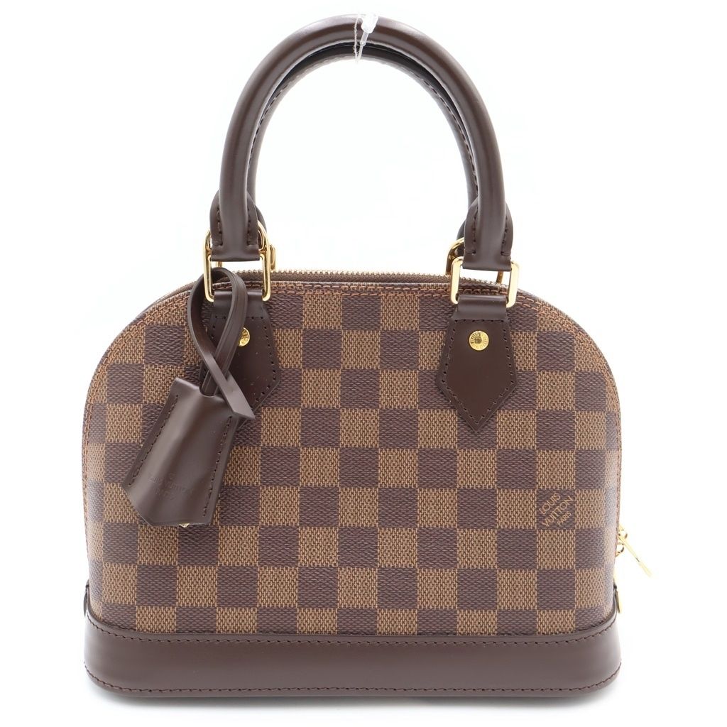 Louis Vuitton Damier Alma BB Handbag Brown Leather