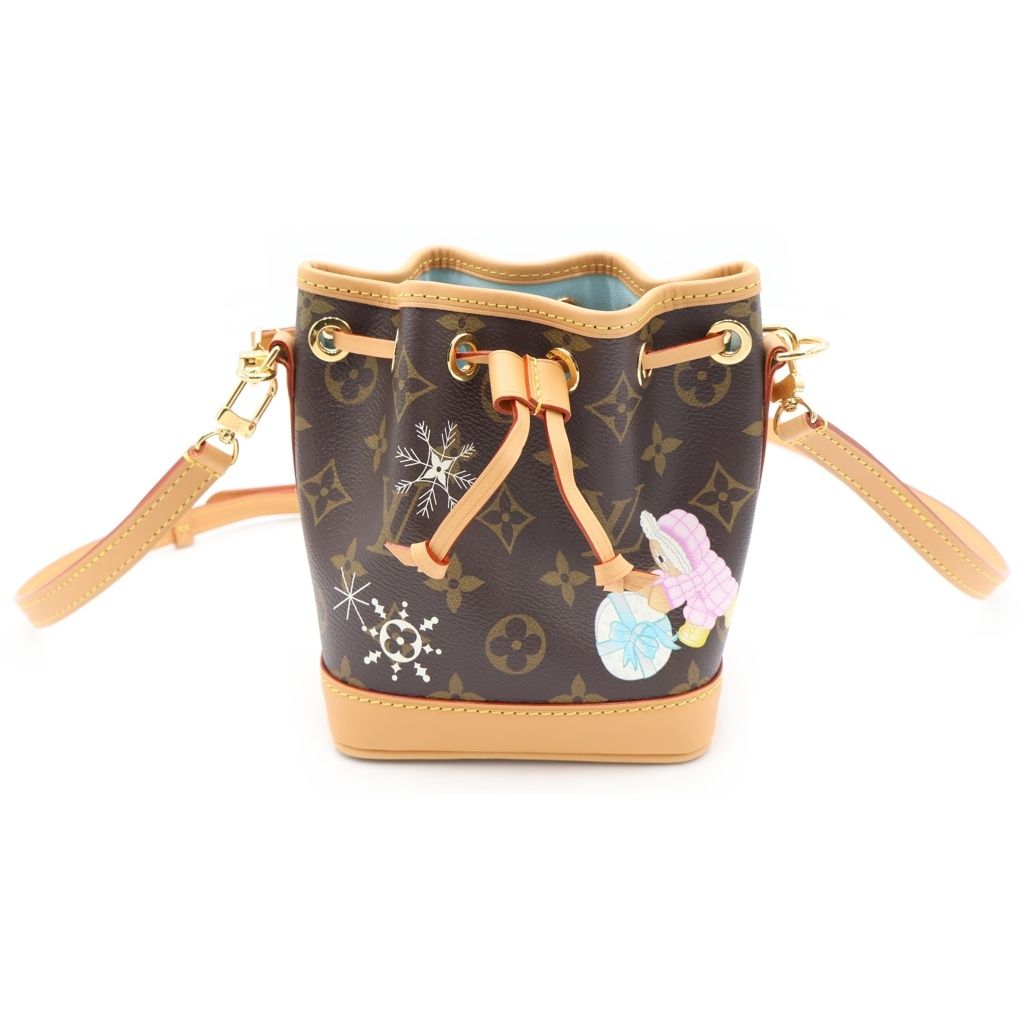 Louis Vuitton Monogram Vivienne Holiday Nanonoe Mini Shoulder Bag Brown Leather