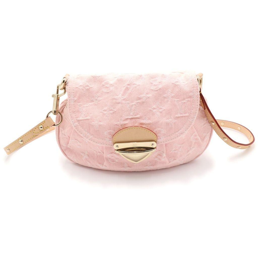 Louis Vuitton Monogram Denim Sunset 2-Way Mini Shoulder Bag Washed Pink Brown