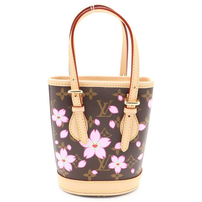 Louis Vuitton TM Monogram Cherry Blossom Nano Bucket 2-Way Shoulder Bag Brown